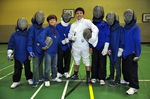 Gold Medalist Monty and Silver Medalist Matthew at their Fencing lesson.